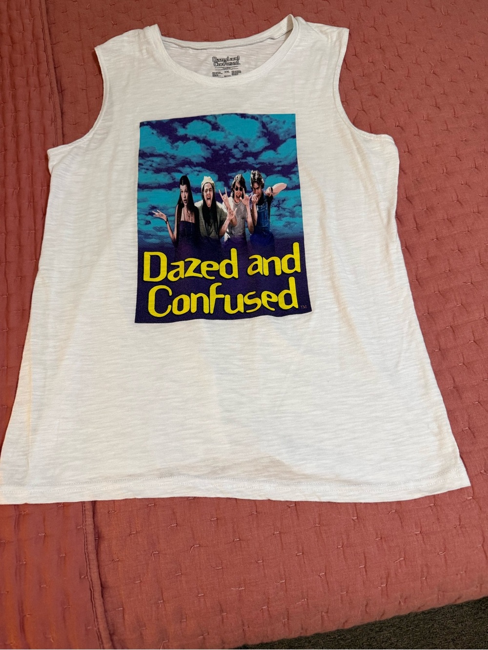 Dazed and Confused White Graphic Tank Top